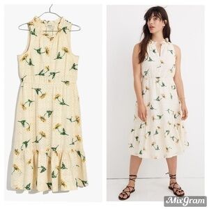 Madewell ruffles neck eyelet dress